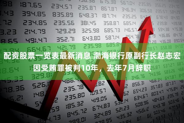 配资股票一览表最新消息 渤海银行原副行长赵志宏因受贿罪被判10年，去年7月辞职